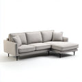 Canapé d’angle 3 places avec méridienne à droite gris 260 x 160 x 85 cm en polyester forme en L