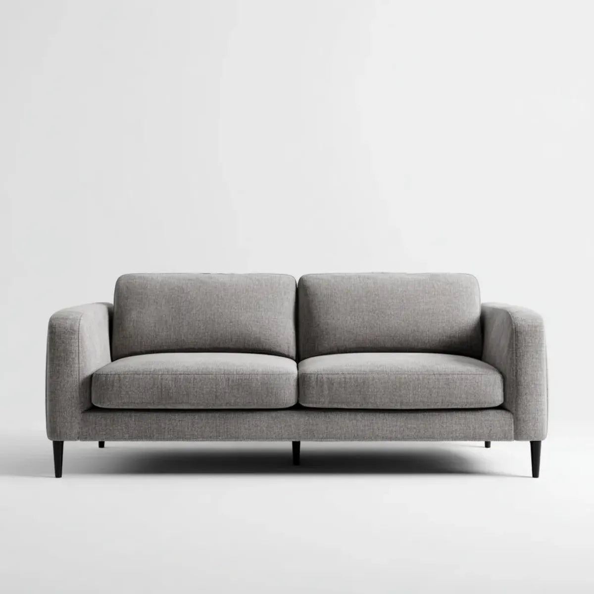 Canapé 2 places gris en polyester avec pieds en acier 180 x 85 x 82 cm